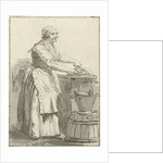 Fish cleaning woman by Hermanus Fock