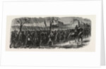 The French 66th Regiment on the March to Forbach, a Commune in the Moselle Department in Lorraine in France. by Anonymous
