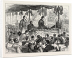 The Centennial Celebration of American Independence: The Fourth of July in Philadelphia: Mr. Richard Henry Lee Reading the Original Document of the Declaration of Independence. 1876 by Anonymous