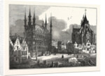 The Townhall and Church of St. Peter, Louvain, Belgium by Anonymous