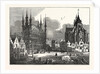 The Townhall and Church of St. Peter, Louvain, Belgium by Anonymous