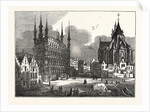 The Townhall and Church of St. Peter, Louvain, Belgium by Anonymous