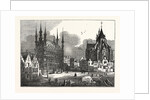 The Townhall and Church of St. Peter, Louvain, Belgium by Anonymous