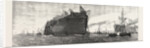 The Inflexible Being Towed to Her Moorings by Anonymous