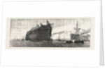 The Inflexible Being Towed to Her Moorings by Anonymous