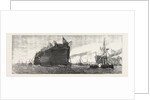 The Inflexible Being Towed to Her Moorings by Anonymous