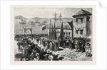 The War in the East, Disembarkment of a Band of Softas at Salonica, En Route for Servia, Serbia by Anonymous