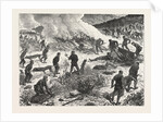 The War: Servian Soldiers Burning the Bodies of Turks Killed in the Fight of August 23, and Unrecovered on the 27th, in the Wood of Buimir, Near Alexina by Anonymous