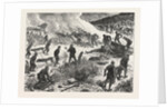 The War: Servian Soldiers Burning the Bodies of Turks Killed in the Fight of August 23, and Unrecovered on the 27th, in the Wood of Buimir, Near Alexina by Anonymous