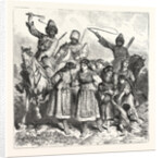 The Turko Servian War, Circassians Carying Off Bulgarian Women and Children, Turkey, Serbia by Anonymous