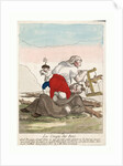 A Member of the Third Estate, Possibly a Woman, Kneeling on Top of a Fallen Friar, Cutting Wooden Branches or Horns from His Head by Anonymous