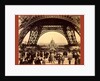 Crowd of People Walking Under the Base of Eiffel Tower, View Toward the Central Dome, Paris Exposition, 1889, France by Anonymous