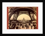 Crowd of People Walking Under the Base of Eiffel Tower, View Toward the Central Dome, Paris Exposition, 1889, France by Anonymous