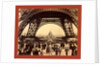 Crowd of People Walking Under the Base of Eiffel Tower, View Toward the Central Dome, Paris Exposition, 1889, France by Anonymous