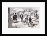 Bicycles in the Garden of the Tuileries Paris 1869 by Anonymous