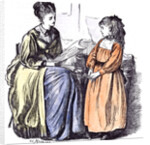 Girl and New Governess Du Maurier 1874 by Anonymous