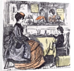 Governess and Boy at the Restaurant 1873 by Anonymous