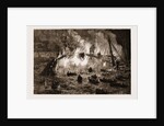 Burning Of The French Ironclad richelieu At Toulon, France by Anonymous