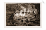 Burning Of The French Ironclad richelieu At Toulon, France by Anonymous