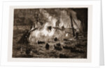 Burning Of The French Ironclad richelieu At Toulon, France by Anonymous