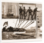 With The Mediterranean Fleet, H.M.S. Monarch At Gun Cotton And Torpedo Practice by Anonymous