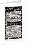 Kidney Wort, 1880, USA by Anonymous