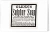 Glenn's Sulphur Soap, 1880, USA by Anonymous