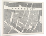 Map Showing the Extent of the Great Fire in Cornhill in 1748 by Anonymous