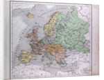 Europe, Europa, antique map 1869 by Th. von Liechtenstern and Henry Lange