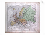 Europe, Europa, antique map 1869 by Th. von Liechtenstern and Henry Lange