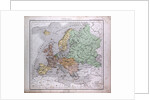 Europe, Europa, antique map 1869 by Th. von Liechtenstern and Henry Lange