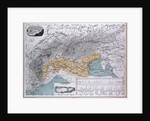 Alps, Alpengebiet, antique map 1869 by Th. von Liechtenstern and Henry Lange