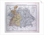 South West Germany, Sudwestliches Deutschland, antique map 1869 by Th. von Liechtenstern and Henry Lange