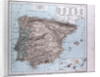 Spain and Portugal Map, antique map 1869 by Th. von Liechtenstern and Henry Lange
