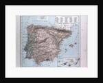 Spain and Portugal Map, antique map 1869 by Th. von Liechtenstern and Henry Lange