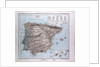 Spain and Portugal Map, antique map 1869 by Th. von Liechtenstern and Henry Lange