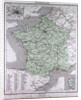France, antique map 1869 by Th. von Liechtenstern and Henry Lange