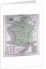 France, antique map 1869 by Th. von Liechtenstern and Henry Lange