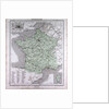 France, antique map 1869 by Th. von Liechtenstern and Henry Lange