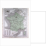 France, antique map 1869 by Th. von Liechtenstern and Henry Lange