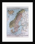 Scandinavia, Northern Europe, antique map 1869 by Th. von Liechtenstern and Henry Lange