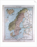 Scandinavia, Northern Europe, antique map 1869 by Th. von Liechtenstern and Henry Lange