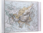 Asia Map, antique map 1869 by Th. von Liechtenstern and Henry Lange
