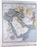 Western Asia or West Asia, antique map 1869 by Th. von Liechtenstern and Henry Lange