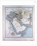 Western Asia or West Asia, antique map 1869 by Th. von Liechtenstern and Henry Lange
