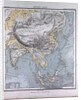 Asia, antique map 1869 by Th. von Liechtenstern and Henry Lange