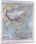 Asia, antique map 1869 by Th. von Liechtenstern and Henry Lange