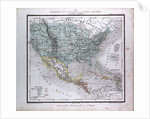 North American and Central America, antique map 1869 by Th. von Liechtenstern and Henry Lange
