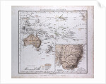 Australia and Oceania Map, antique map 1869 by Th. von Liechtenstern and Henry Lange