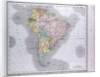 South America Map, antique map 1869 by Th. von Liechtenstern and Henry Lange